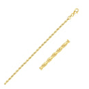 2.5mm 10k Yellow Gold Solid Diamond Cut Rope Bracelet-1