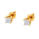 14K Yellow Gold 1/4 Cttw Invisible Set Princess-Cut Diamond Square Stud Earring (J-K Color, I1-I2 Clarity)-4
