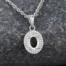 0.17 Carat Genuine White Diamond 14K White Gold Semi Mount Pendant - holds 7x5mm Oval Gemstone-4