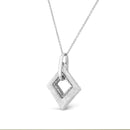 .925 Sterling Silver Pave-Set Diamond Accent Kite Shape 18" Pendant Necklace (I-J Color, I1-I2 Clarity)-3