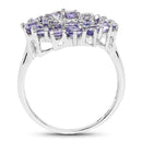 2.27 Carat Genuine Tanzanite .925 Sterling Silver Ring-2