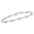.925 Sterling Silver 1-1/2 Cttw Round and Baguette Cut Diamond Wave Link Bracelet (I-J Color, I2-I3 Clarity) - 7"-3