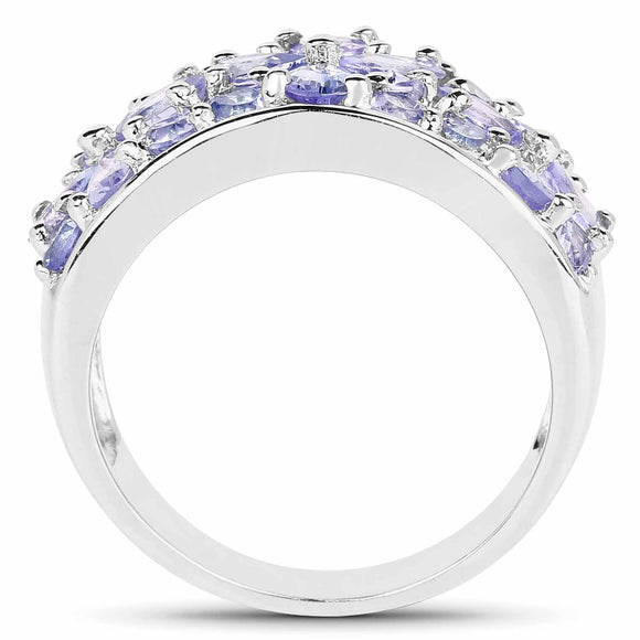 2.52 Carat Genuine Tanzanite .925 Sterling Silver Ring