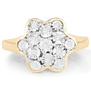 14K Yellow Gold Plated 0.07 Carat Genuine White Diamond .925 Sterling Silver Ring-3