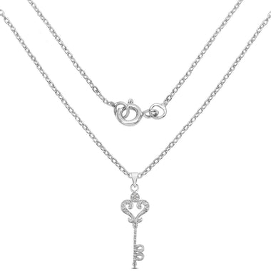 0.10 Carat Genuine White Diamond .925 Sterling Silver Pendant - 0