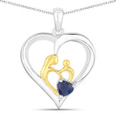 0.50 Carat Genuine Blue Sapphire .925 Sterling Silver Pendant-1
