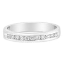 18K White Gold 1/4 Cttw Channel Set Brilliant Round-Cut Diamond Classic 11 Stone Wedding Band Ring (E-F Color, I1-I2 Clarity) - Size 5-3
