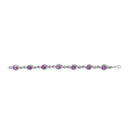 .925 Sterling Silver 1/10 Cttw Natural Round Diamond and 7X5MM Oval Amethyst Cross Tennis Bracelet (I-J Color, I1-I2 Clarity) - 7"-3