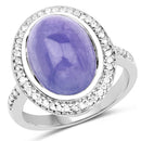 8.26 Carat Genuine Tanzanite & White Topaz .925 Sterling Silver Ring-1