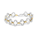 .925 Two-tone Sterling Silver 1/10 Cttw Natural Round Diamond Fashion Tennis Bracelet (I-J Color, I1-I2 Clarity) - 7"-1