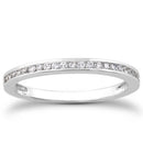 14k White Gold Slender Channel Set Diamond Wedding Ring Band Set 1/2 Around-1