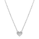 14k White Gold Polished Mini Heart Necklace-1