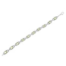 .925 Sterling Silver 7x7 mm Cushion Cut Green Amethyst and 1/20 cttw Round Cut Diamond Fashion Tennis Bracelet (I-J Color, I1-I2 Clarity) - 7"-10
