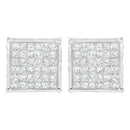 10K White Gold 2ct TDW Princess-Cut Composite Diamond Stud Earring (I-J ,I2-I3)-1