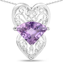 5.80 Carat Genuine Amethyst .925 Sterling Silver Pendant-1
