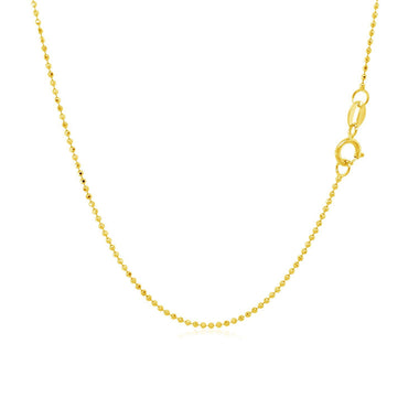 14k Yellow Gold Diamond-Cut Bead Chain 1.0mm - 0