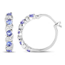 1.08 Carat Genuine Tanzanite and White Topaz .925 Sterling Silver Earrings-2