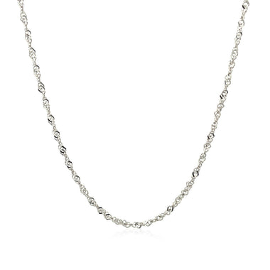 14k White Gold Singapore Chain 1.5mm - 0