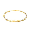Two-Toned Fine Wheat Chain Bracelet in 10k Yellow and White Gold-3