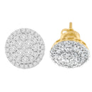 10K Yellow Gold Round Cut Diamond Earrings (1.5 cttw, H-I Color, I2-I3 Clarity)-2