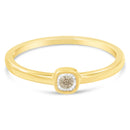 14K Yellow Gold Plated .925 Sterling Silver 1/20 Carat Diamond Square Cushion-Shaped Miracle Set Petite Fashion Promise Ring (J-K Color, I1-I2 Clarity) - Size 6-4