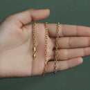 3.2mm 14k Yellow Gold Oval Rolo Chain-6