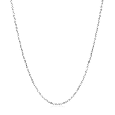 14k White Gold Round Cable Link Chain 1.2mm - 0
