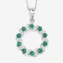 1.10 Carat Genuine Emerald and White Topaz .925 Sterling Silver Pendant-4