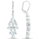 3.96 Carat Genuine Aquamarine .925 Sterling Silver Earrings-2