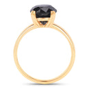 3.00 Carat Genuine Black Diamond 14K Yellow Gold Ring-2