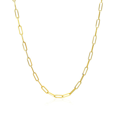 14K Yellow Gold Delicate Paperclip Chain (2.1mm) - 0