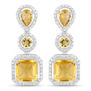 7.580 Carat Genuine Citrine .925 Sterling Silver Earrings-1