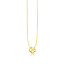 14k Yellow Gold Polished Four Leaf Clover Necklace with Diamond-3