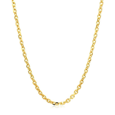 18k Yellow Gold Diamond Cut Cable Link Chain (2.60 mm) - 0