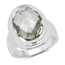 7.90 Carat Genuine Green Amethyst .925 Sterling Silver Ring-1
