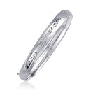 Classic Floral Carved Bangle in 14k White Gold (6.0mm)-1