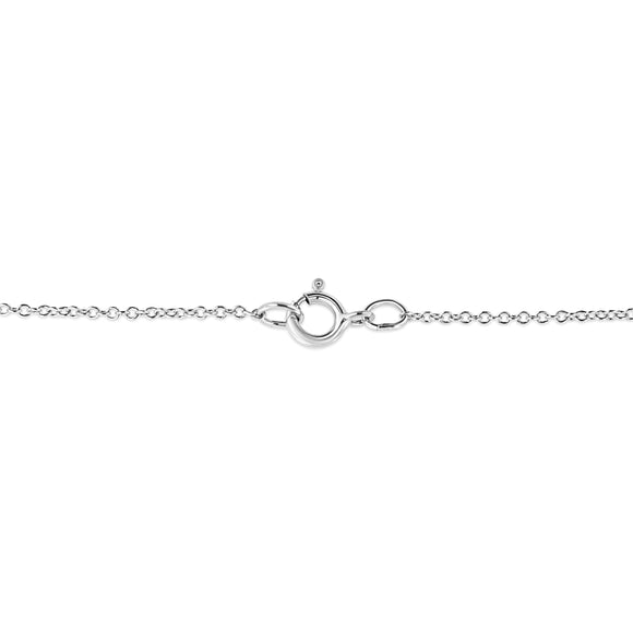 .925 Sterling Silver 1/10 cttw Pave-Set Round-Cut Diamond Open Cross 18" Pendant Necklace (I-J Color, I1-2 Clarity)