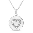 .925 Sterling Silver Prong-Set Diamond Accent Heart Emblemed 18" Pendant Necklace (I-J Color, I1-I2 Clarity)-8