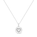 .925 Sterling Silver Prong-Set Diamond Accent Heart Emblemed 18" Pendant Necklace (I-J Color, I1-I2 Clarity)-5