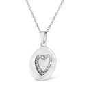 .925 Sterling Silver Prong-Set Diamond Accent Heart Emblemed 18" Pendant Necklace (I-J Color, I1-I2 Clarity)-6