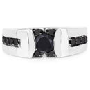 0.83 Carat Genuine Black Diamond .925 Sterling Silver Ring-3