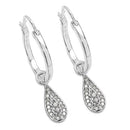 0.28 Carat Genuine White Diamond .925 Sterling Silver Earrings-1