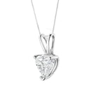 14K White Gold 1/5 Cttw 3-Prong Set Heart Shaped Solitaire Lab Grown Diamond 18" Pendant Necklace (F-G Color, VS2-SI1 Clarity)-3