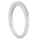 14k White Gold Micro-pave Flat Sided Diamond Wedding Ring Band-2