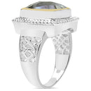 6.31 Carat Genuine Green Amethyst & White Diamond .925 Sterling Silver Ring-2