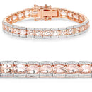 18K Rose Gold Plated 11.60 Carat Genuine Morganite .925 Sterling Silver Bracelet-4