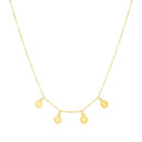 14k Yellow Gold Love Necklace with Circle Drops-1
