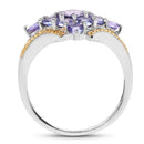 Two Tone Plated 1.67 Carat Genuine Tanzanite .925 Sterling Silver Ring-2