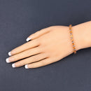 12.33 Carat Genuine Orange Sapphire and White Diamond 14K Yellow Gold Bracelet-3