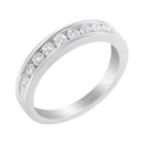 18K White Gold Round Diamond 1/2 Cttw Channel Band Ring-1